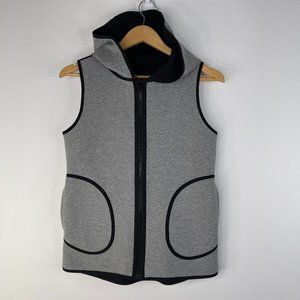 Lululemon Spacer Insculpt Black Gray Reversible Hoodie Vest